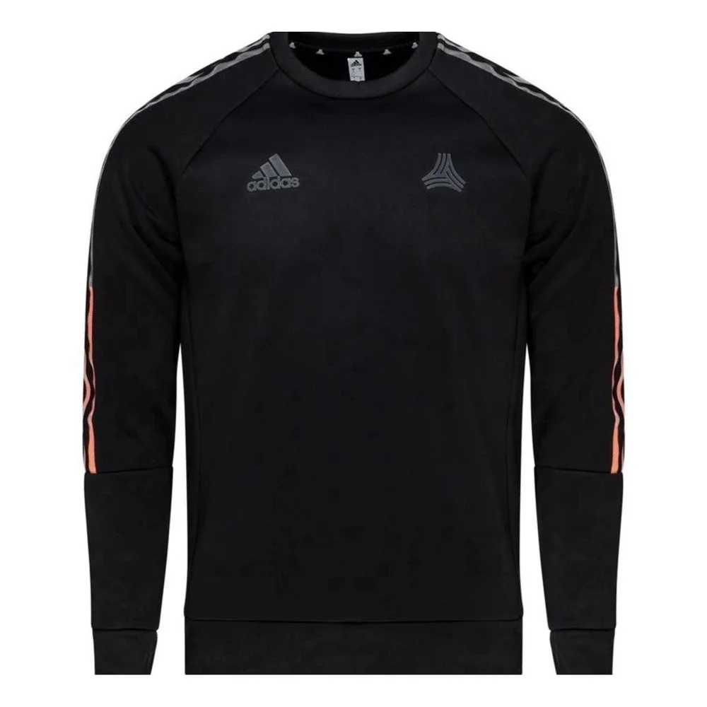 Adidas Mens Pullover Windbreaker Jacket Black 3 Stripe Athletic Training‎